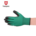 Hespax Labor Gloves Green PU Nylon Assembly Electronic